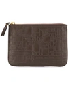 Comme Des Garçons 'embossed Logo' Purse In Brown