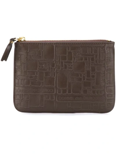 Comme Des Garçons 'embossed Logo' Purse In Brown