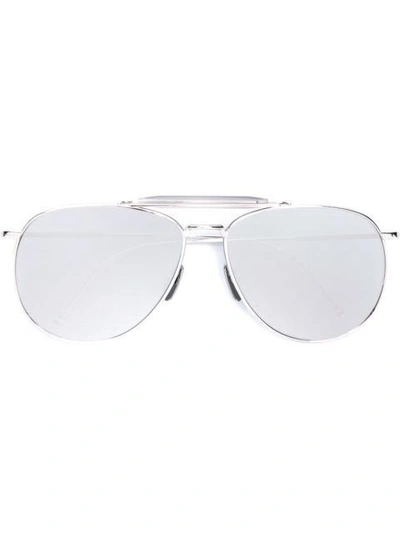 Thom Browne Aviator Sunglasses In Metallic