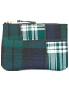 Comme Des Garçons Tartan Coin Purse In Green