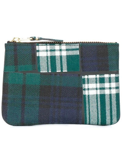 Comme Des Garçons Tartan Coin Purse In Green