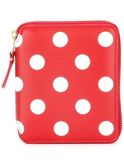 Comme Des Garçons Polka Dot Wallet In Red