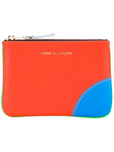 Comme Des Garçons 'super Fluo' Wallet In Green/orange