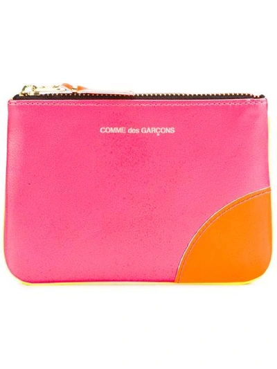 Comme Des Garçons Super Fluo Wallet In Pink Yellow