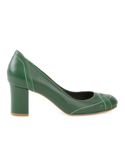 Sarah Chofakian Mid-heel Pumps In Green