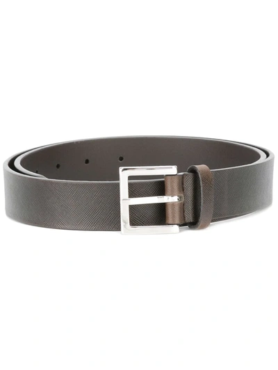 Orciani Adjustable Square-buckle Belt In Brown