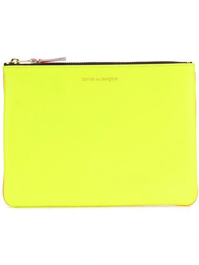 Comme Des Garçons Super Fluo Clutch Wallet In Super Fluo/yellow/l.orang