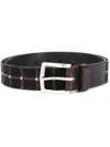 Orciani Grid Studded Belt - Brown