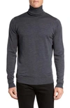 John Smedley 'richards' Easy Fit Turtleneck Wool Sweater In Charcoal