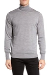 John Smedley 'richards' Easy Fit Turtleneck Wool Sweater In Silver