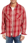 Schott Plaid Flannel Shirt In Red
