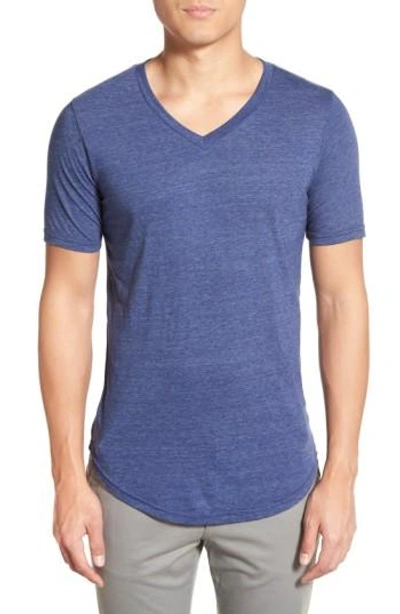 Goodlife Scallop Triblend V-neck T-shirt In Navy