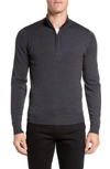 John Smedley 'tapton' Quarter Zip Merino Wool Sweater In Charcoal