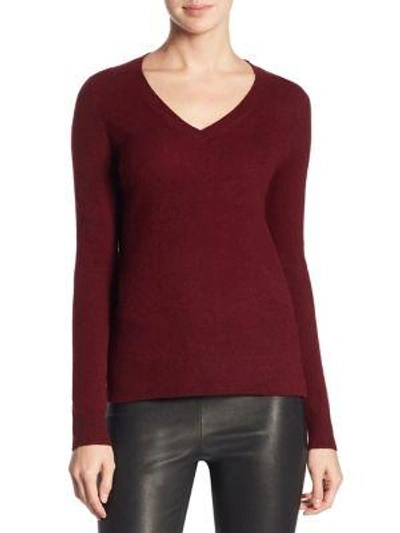 Saks Fifth Avenue Collection Cashmere V-neck Sweater In Rouge