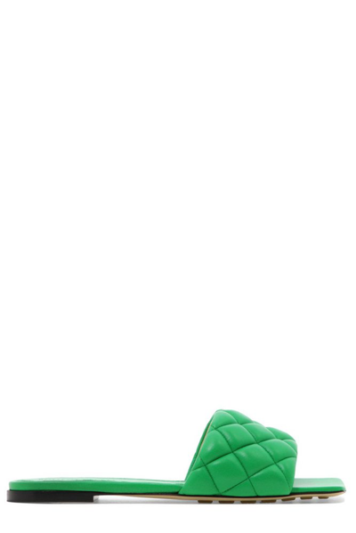 Bottega Veneta Padded Quilted-leather Slides In Green
