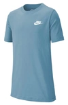 Nike Sportswear Kids' Embroidered Swoosh T-shirt In Worn Blue