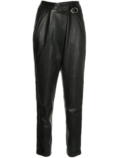Michel Klein Leather Trousers In Black