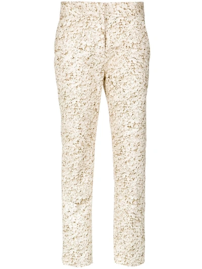 Andrea Marques Printed Skinny Trousers In Neutrals