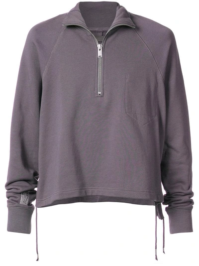 Siki Im Zipped Turtleneck Sweater In Grey