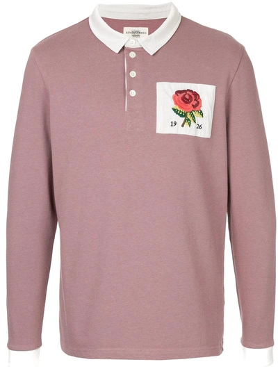 Kent & Curwen Rose Patch Polo Top In Pink