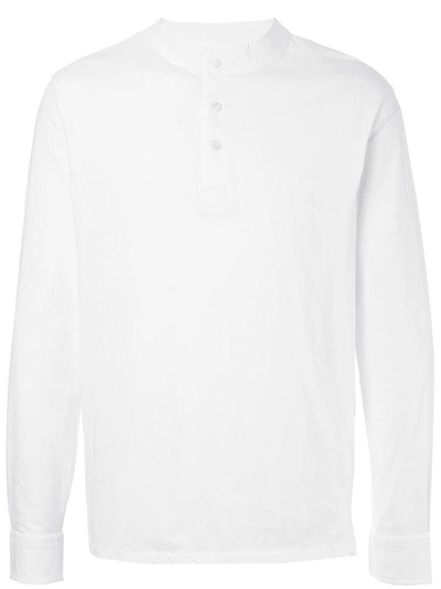 Kent & Curwen Band Collar Shirt In White
