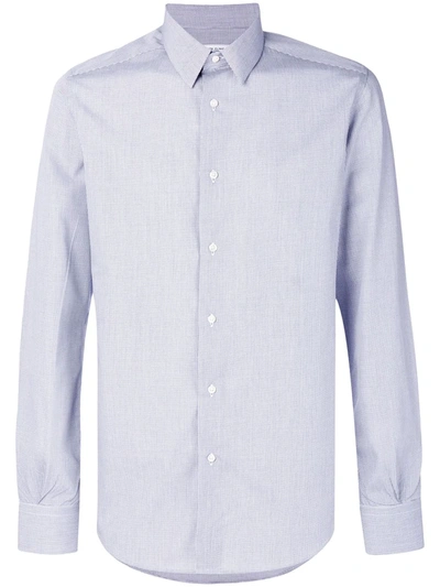 Fashion Clinic Timeless Micro Check Classic Shirt In Blue