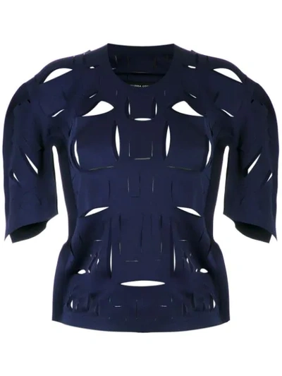 Gloria Coelho Cut Out Details Blouse In Blue