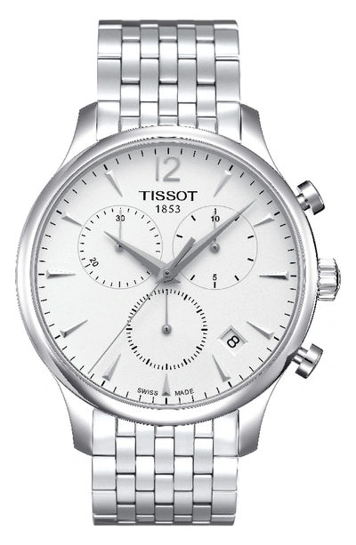 Tissot Tradition Chronograph Bracelet Watch, 42mm In Silver