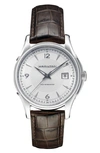 Hamilton Jazzmaster Viewmatic Auto Leather Strap Watch, 40mm In Brown/silver