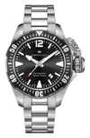 Hamilton Khaki Navy Frogman Automatic Bracelet Watch, 42mm In Silver/ Black/ Silver