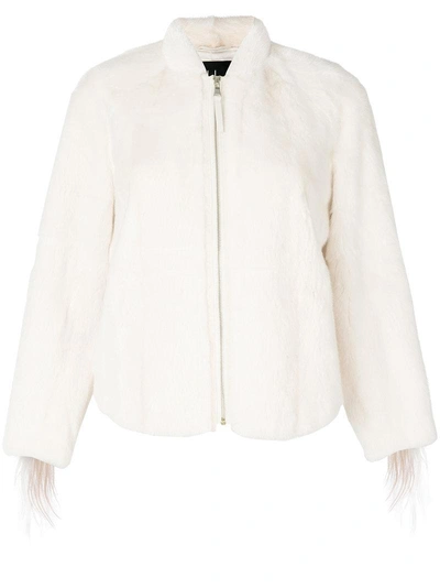 Cara Mila Falcon Pearl Mink Bomber - White