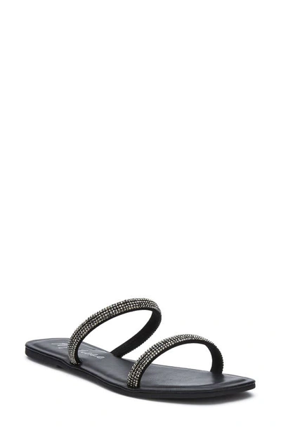 Matisse Proposal Rhinestone Slide Sandal In Black