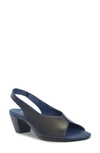 Munro Rochelle Slingback Sandal In Navy Leather