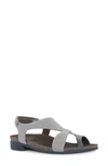 Munro Meghan Asymmetric Slingback Sandal In Slate Grey Nubuck