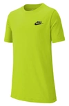 Nike Sportswear Kids' Embroidered Swoosh T-shirt In Atomic Green