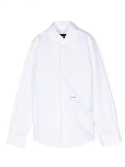 Dsquared2 Kids' White Cotton Shirt In Bianco