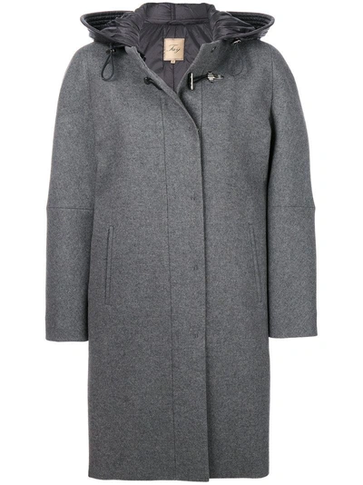 Fay Cocoon Fitted Coat In Grey