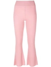 Cashmere In Love Cashmere Candiss Flared Knit Trousers In Pink