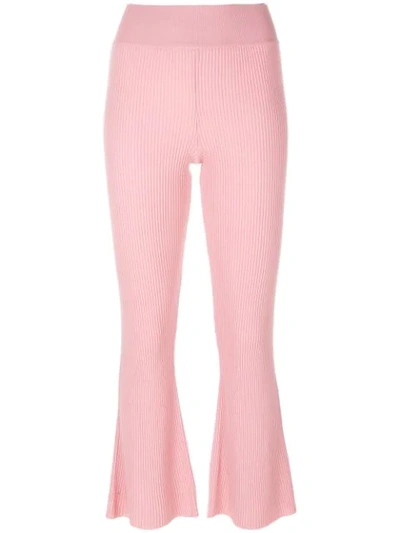 Cashmere In Love Cashmere Candiss Flared Knit Trousers In Pink