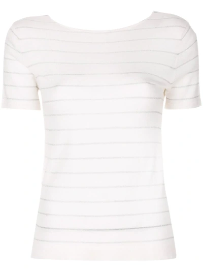 Cashmere In Love Cashmere Carly Lurex Knitted Top In White