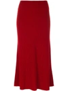 Cashmere In Love Midi Knit Skirt - Red