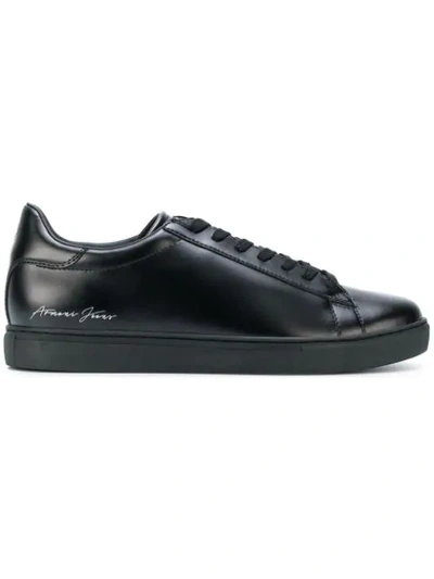 Armani Jeans Low Top Lace-up Sneakers - Black