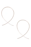 Lana Jewelry Upside Down Small Hoop Earrings In Rose Gold