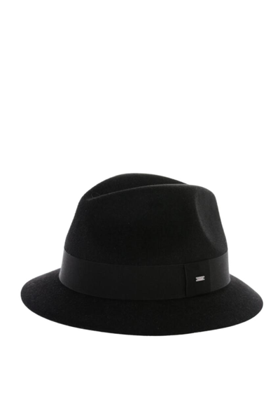 Saint Laurent Black Rabbit Fur Felt/leather Grosgrain-band Fedora Hat