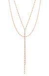 Lana Jewelry Lana Blake Lariat Necklace In Rose Gold