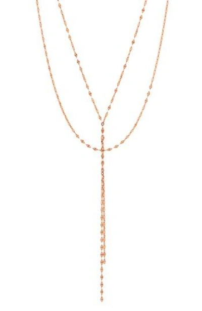 Lana Jewelry Lana Blake Lariat Necklace In Rose Gold