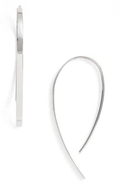 Lana Mini Flat Hooked On Hoop Earrings In White Gold