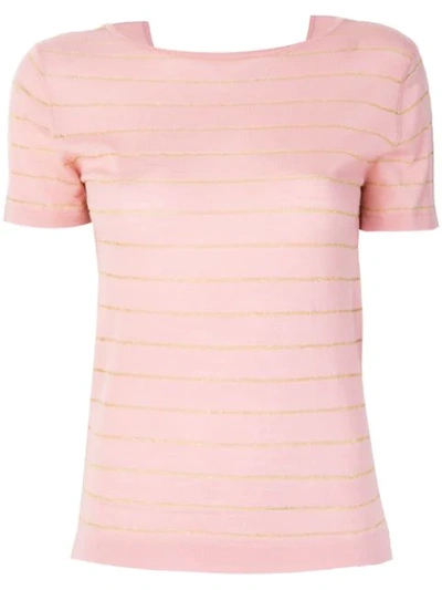 Cashmere In Love Cashmere Carly Lurex Knitted Top In Pink