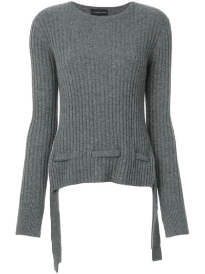 Cashmere In Love Cashmere Belted Sweater In Grey