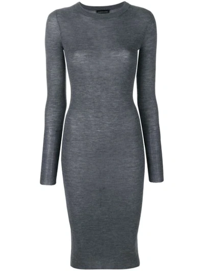 Cashmere In Love Tiera Fine Knit Dress In Grey